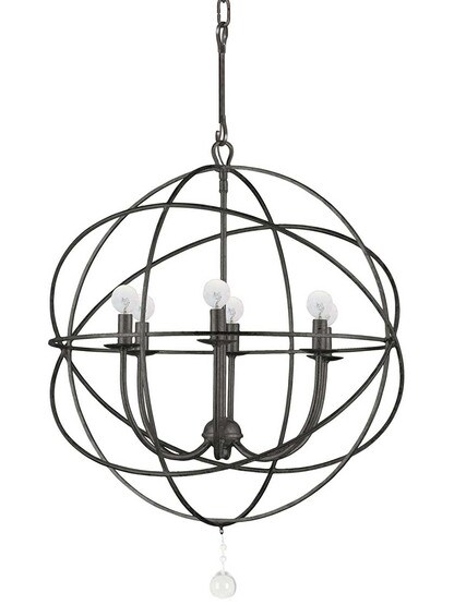 Solaris II 6-Light Chandelier in English Bronze.